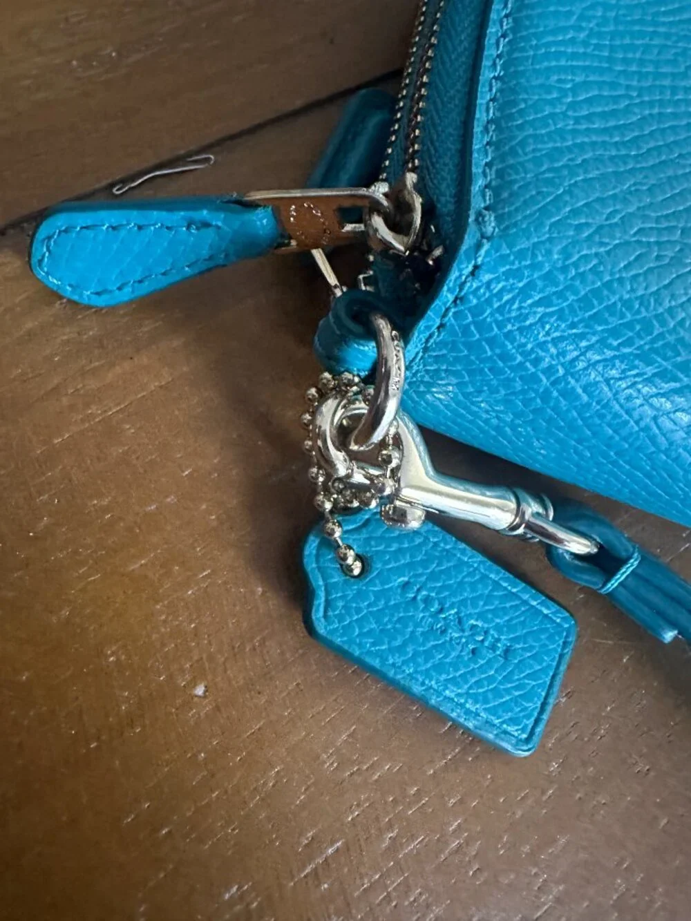 Coach turquoise leather